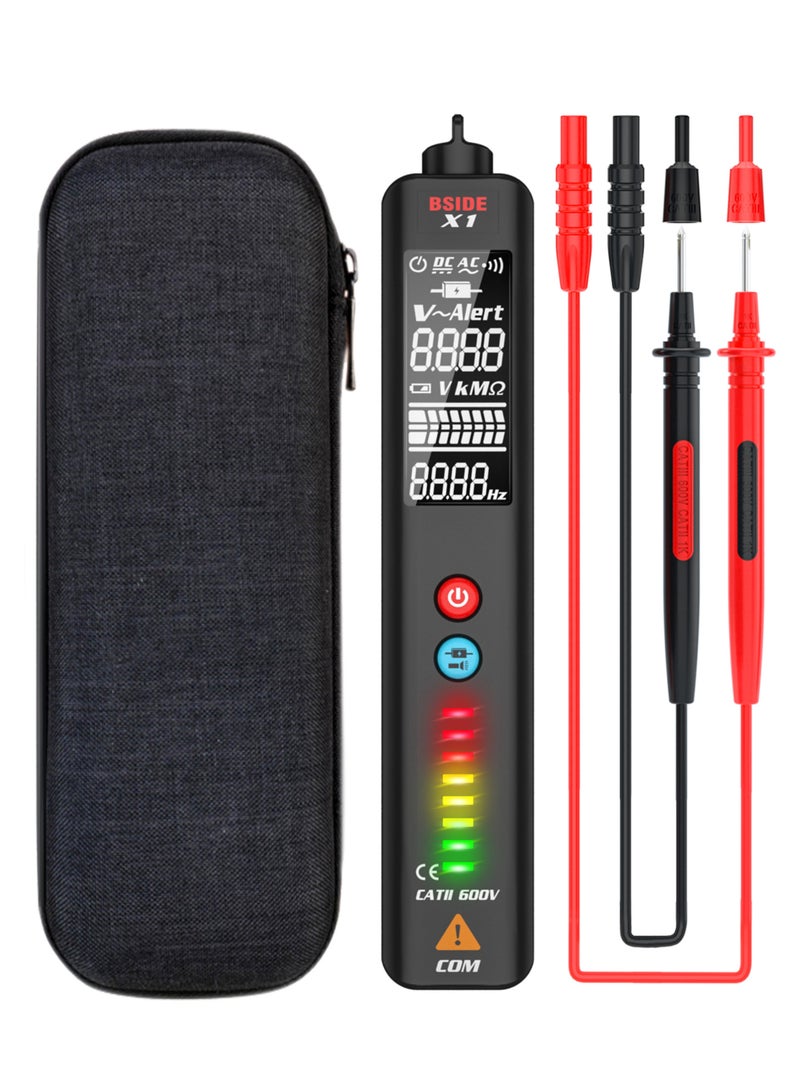 BSIDE جهاز X1 للكشف الذكي ثنائي الوضع، كاشف جهد التيار المتردد غير التلامسي، مقياس متعدد NCV، قلم اختبار كهربائي محمول مع إنذار صوتي وضوئي ومصباح يدوي LED - Image 1