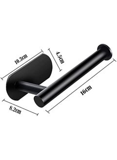 MIXDE Toilet Paper Holder Self Adhesive Bathroom Paper Towel Roll Holder Wall Mount, SUS 304 Stainless Steel(Black-2pcs)  - Image 2