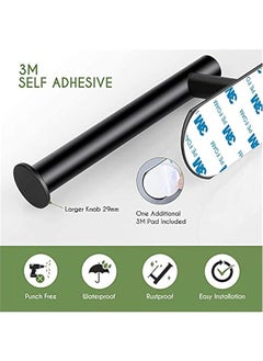 MIXDE Toilet Paper Holder Self Adhesive Bathroom Paper Towel Roll Holder Wall Mount, SUS 304 Stainless Steel(Black-2pcs)  - Image 5
