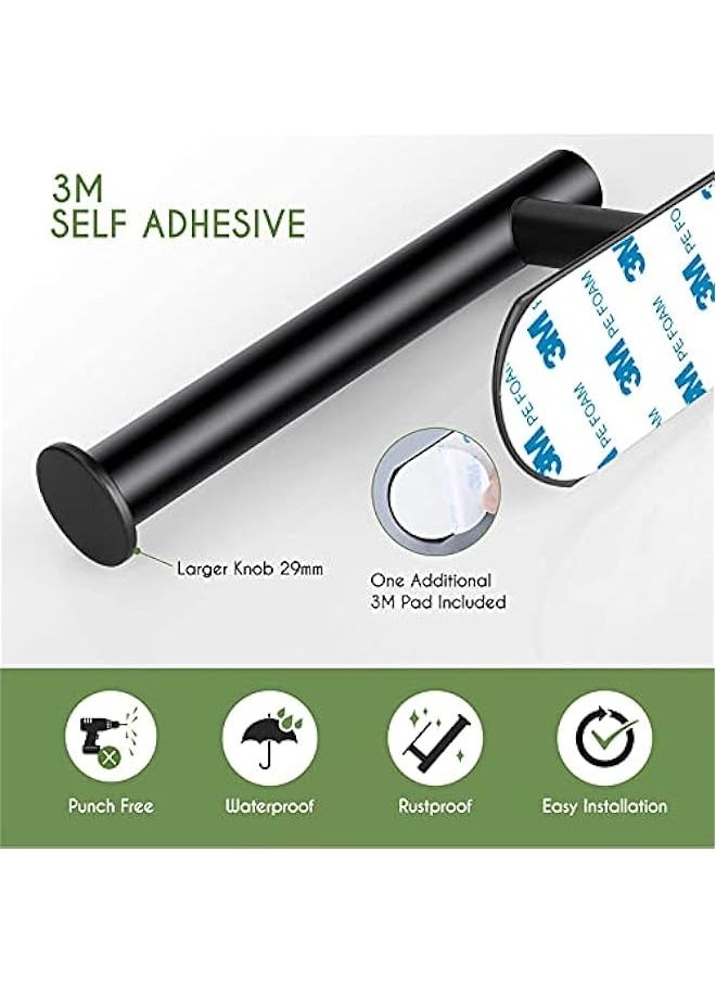 MIXDE Toilet Paper Holder Self Adhesive Bathroom Paper Towel Roll Holder Wall Mount, SUS 304 Stainless Steel(Black-2pcs)  - Image 5
