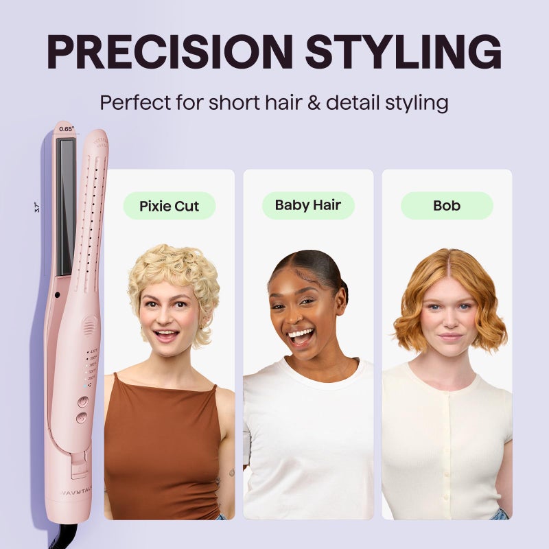 Wavytalk 0.65" Pencil Flat Iron, Cool Curl Pencil, Small Airflow Styler and Straightener for Short Hair, Pixie Cut and Edges, Curling Iron for Short Hair with 360Âº Cool Airflow for Long-Lasting Hold - Image 2
