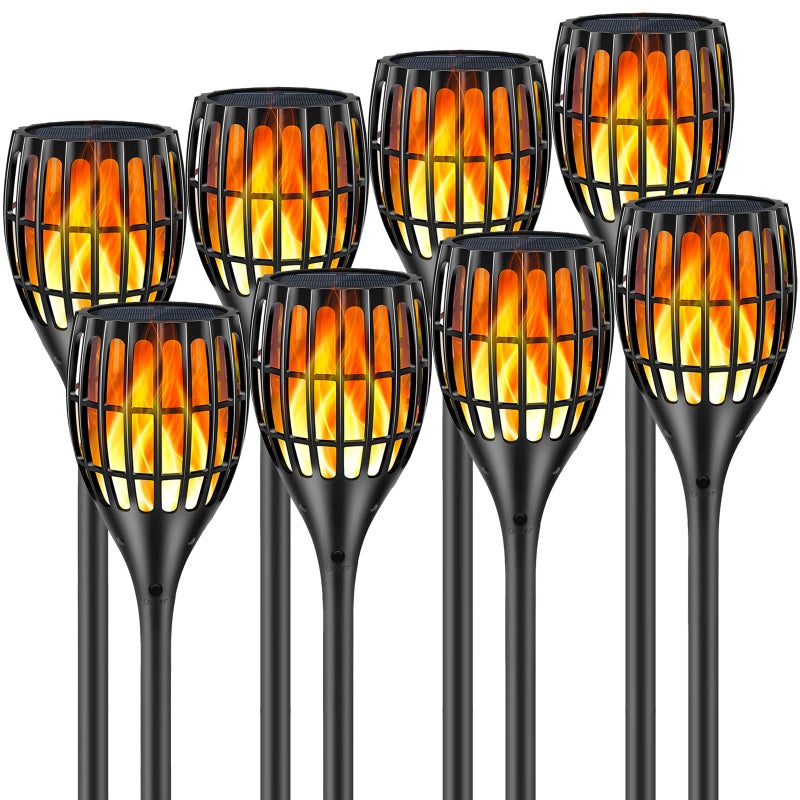 Ollivage Solar Torch With Flickering Flame Outdoor Garden Waterproof Dancing Flames Landscape Decoration Pathway Patio Lights 43 8P