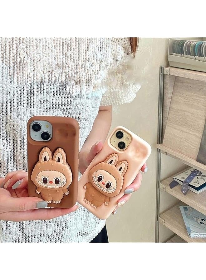 The Bros Cute 3D Phone Labubu Style Cases Cartoon Case Gel Drop Protection for Women and Girls Pack of 2 (iPhone 15) - Image 3