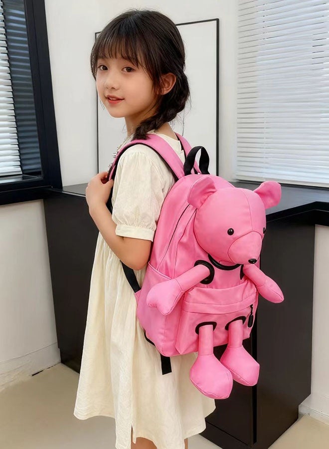 JCB CHIC حقيبة ظهر خفيفة الوزن ذات سعة كبيرة على شكل أرنب كرتوني لطيف، حقيبة مدرسية وحقيبة سفر  مع رسوم كرتونية ثلاثية الأبعاد، حقيبة كتف عملية للطالبات - Image 1