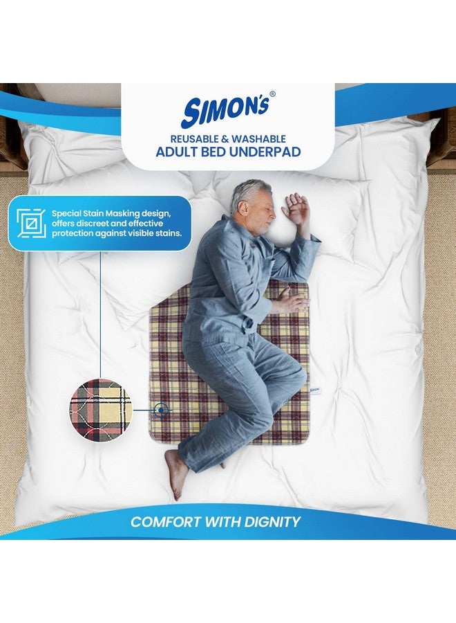 Simon's Simon’s Adult Reusable Stain-Mask Bed Underpad for Elderly, Heavy Absorbency Large Size 34 X 36 inches | Leak Proof 4 Layer Design Protects Surfaces for Incontinence Patients - Brown | Pack of 1 - Image 2