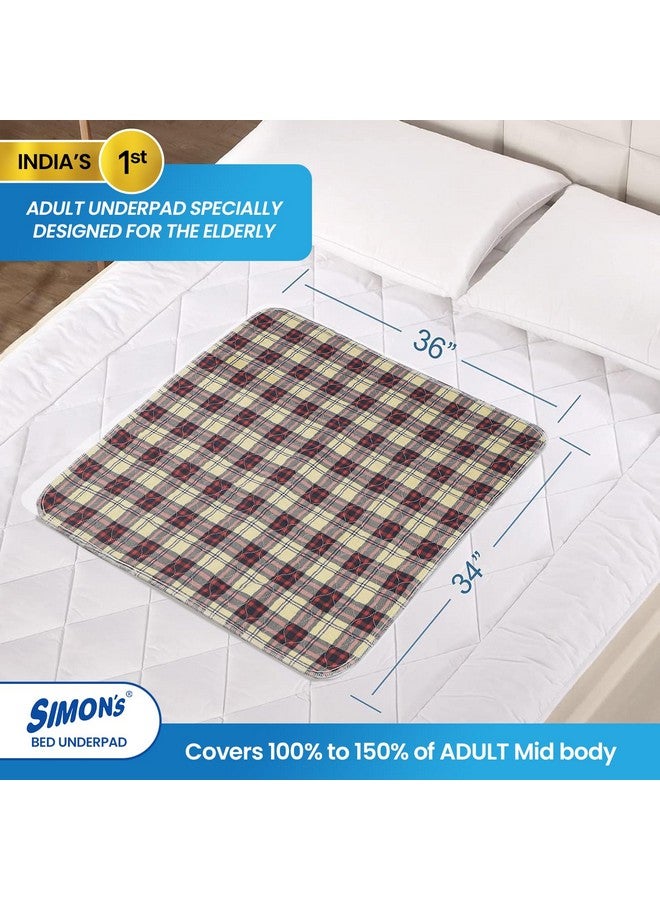 Simon's Simon’s Adult Reusable Stain-Mask Bed Underpad for Elderly, Heavy Absorbency Large Size 34 X 36 inches | Leak Proof 4 Layer Design Protects Surfaces for Incontinence Patients - Brown | Pack of 1 - Image 3