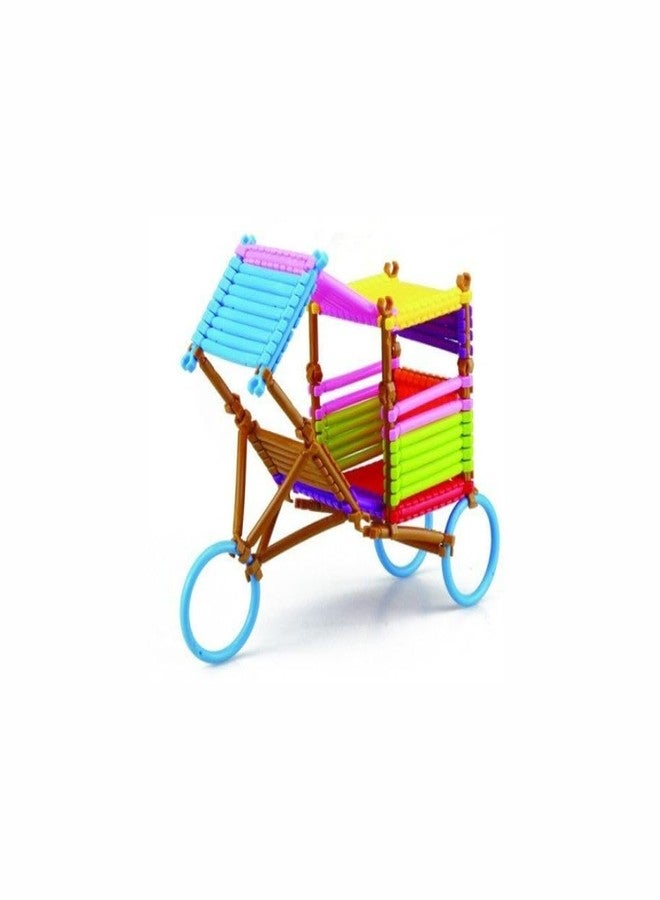 مجموعة عصي البناء الإبداعية من TinyPlay | أكثر من 100 قطعة من عصي البناء والموصلات، لعبة تعليمية للأطفال من 3 إلى 10 سنوات | لعبة بناء هندسية للأولاد والبنات
