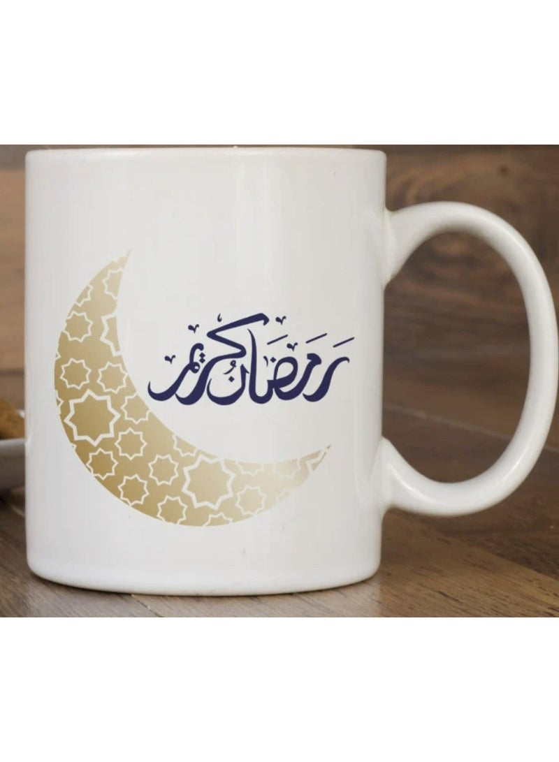 كافيه كوب سيراميك فريد للشاي أو القهوة بطبعة رمضان كريم - Image 1