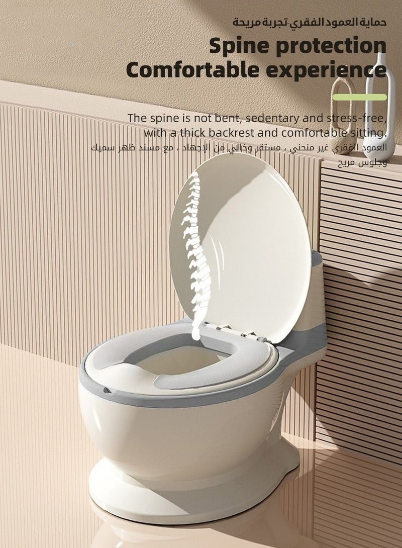 MIXDE Baby Potty Training Seat, Kid Size Potty, Realistic Potty Training Toilet with Lid Back, Babies Toilets with a Brush and 100pcs Clean Bag, for Toddlers Infants Kids Boys Girls, Easy to Empty and Clean - Image 4