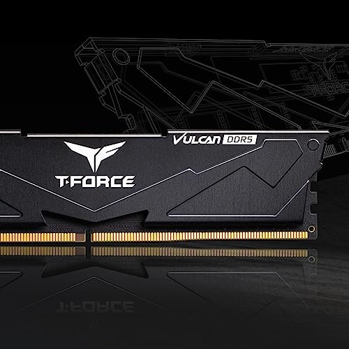 TeamGroup ذاكرة سطح المكتب TEAMGROUP T-Force Vulcan DDR5 سعة 32 جيجابايت (2x16 جيجابايت) 6000 ميجاهرتز (PC5-48000) CL30 متوافقة مع Intel XMP 3.0 و AMD Expo باللون الأسود - Image 5