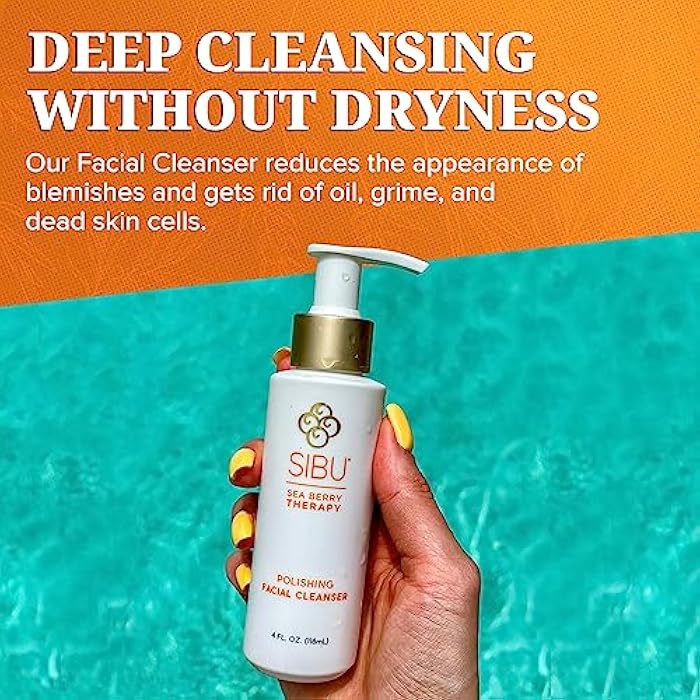 sibu Sea Buckthorn Polishing Facial Cleanser (4oz), Face Wash Made From Premium Himalayan Sea Berry Oil – Moisturizes Skin, Reduces Blemishes, Removes Make-up - Image 2