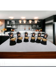 Taşdevri Life Tasdevri Life Turkish Delight Girl Coffee Side Presentation Turkish Delight Sugar Bowl 6 Piece Black Gilded  - Image 3