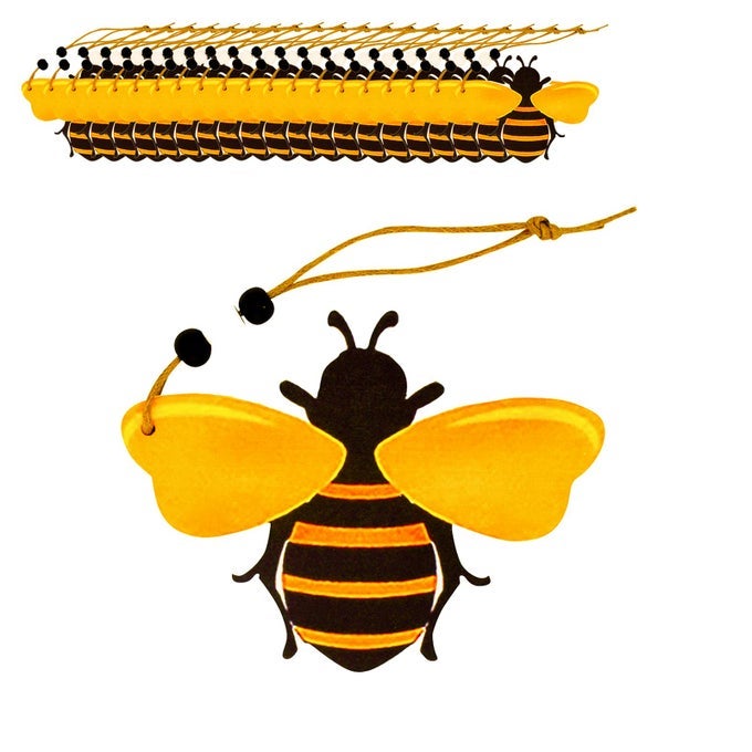20 PCS Bee Ornaments Wooden Bumble Bees Cutouts Decorations for Tree Tree Tray Wreath Christmas Festival Bee Sign Crafts Home Hanging Decor Bulk