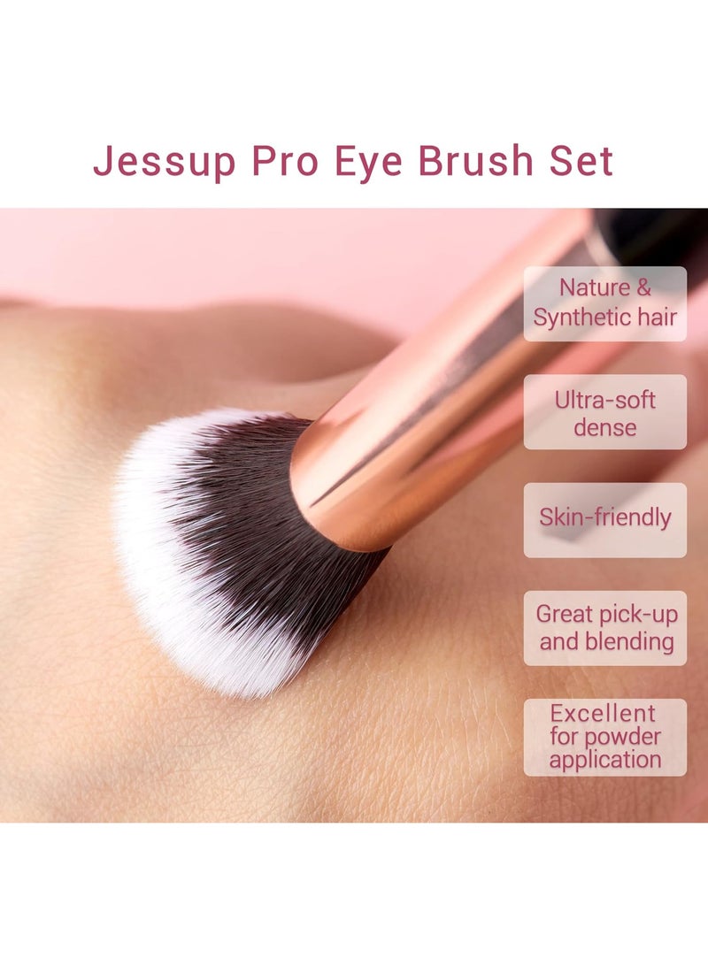 Jessup 15Pcs Professional Makeup Brushes Set Eye Make up Brush Eye Liner Shader Wood Handle Natural-synthetic Hair Black/Rose Gold T157 - Image 3