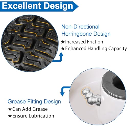 phepetroll 15x6.00-6nhs Lawn Mower Front Tire 4 Ply Tubeless 15x6x6 Lawn Mower 570 Lbs Tire and Wheel with 3/4" Bushing and 6 Spacers, Replacement for Garden Lawn Tractor Riding Lawn Mower, 1 Pack - Image 3