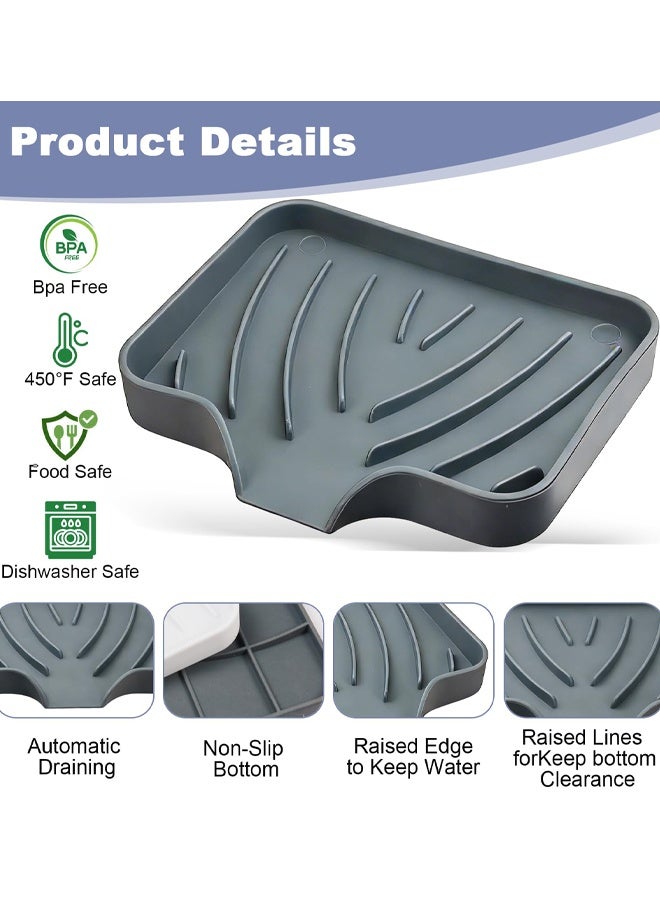 2 PCS Silicone Soap Dish With Drainage, Non-Slip Soap Holder For Bathroom & Kitchen, Keep Soap Dry & Easy To Clean - Image 4