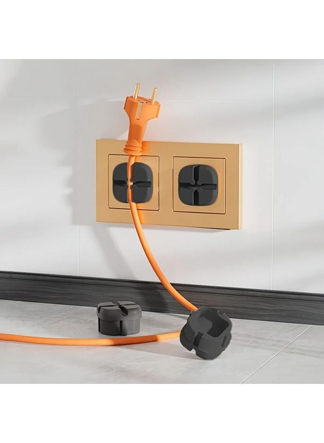 4pcs Black Socket Covers With Storage European Standard Dustproof Shockproof - Image 1