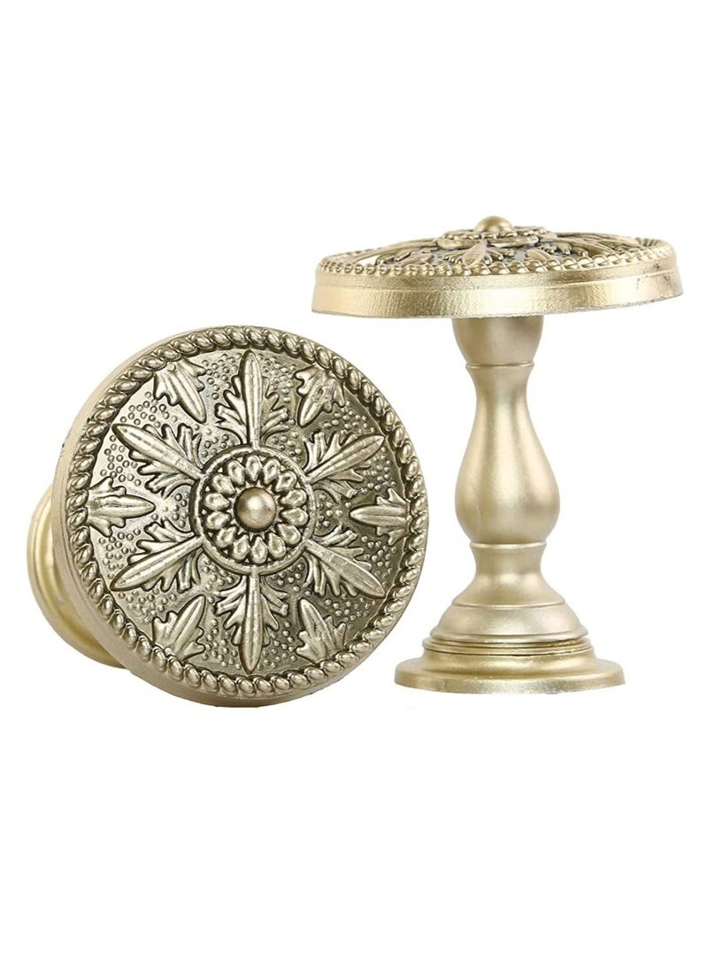 IDT 1 Pair Curtain Holdbacks Window Tie Backs Holders For Bedroom Wall Office Decor Home Sheer Blackout Drapes Blind Curtains Decorations Accessories Buckle Hooks Dark Golden Colour - Image 2