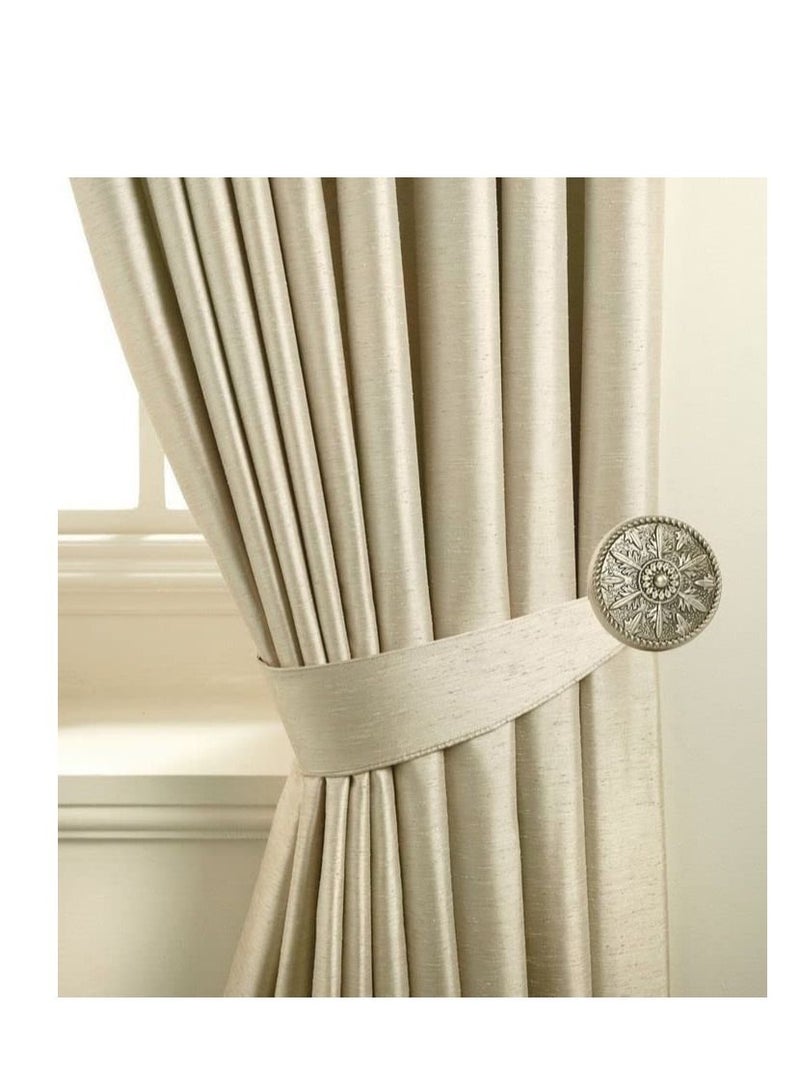 IDT 1 Pair Curtain Holdbacks Window Tie Backs Holders For Bedroom Wall Office Decor Home Sheer Blackout Drapes Blind Curtains Decorations Accessories Buckle Hooks Dark Golden Colour - Image 1