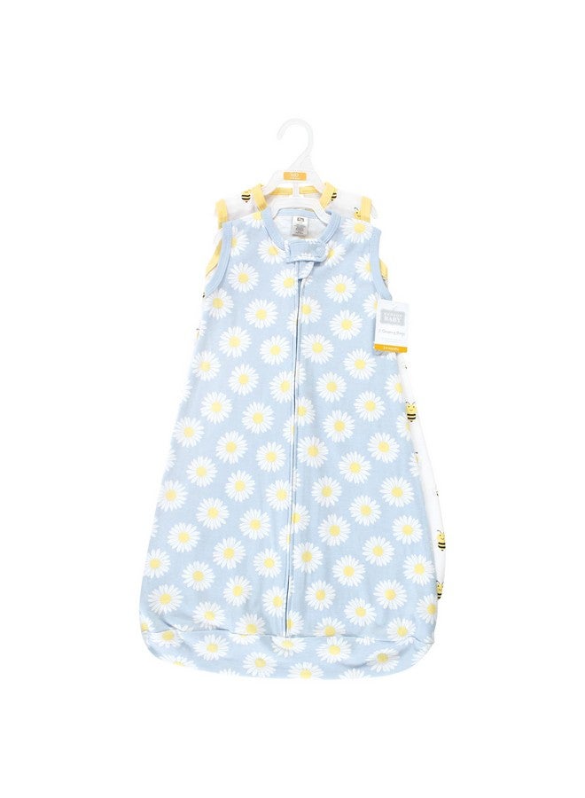 Hudson Baby Unisex Baby Cotton Wearable Sleeping Bag, Sack, Blanket, Daisy Bee Sleeveless, 0-3 Months - Image 2