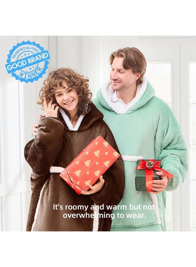 JOYWOO Wearable Blanket Hoodie, Birthday Gifts for Women Men Mom,Brown,Small - Image 3