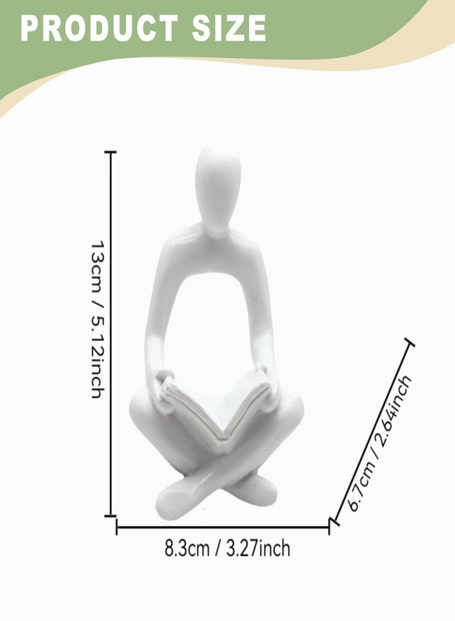LIYAOLI Abstract Sculpture Thinker Statue - Modern Aesthetic Home Decor for Living Room, Office Desk, Bookshelf Decor - Minimalist Art Figurine for Shelf Decorations - Gift Idea for Birthday (White Book) - Image 3