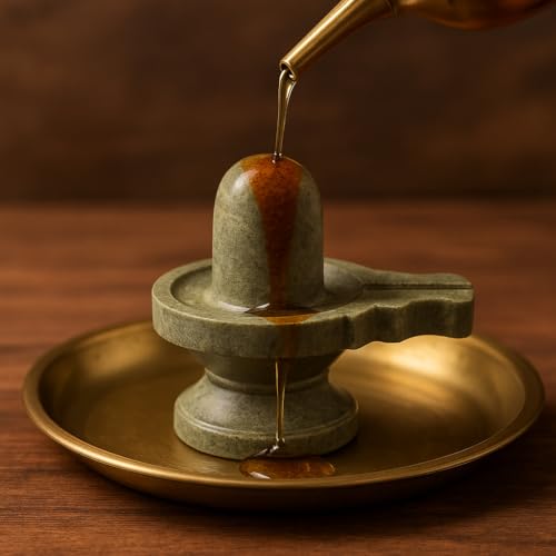 athizay Stone Shivling Statue Made up of Gorara Stone Handcrafted Shiva Lingam Available in Black and Grey in Different Sizes (6.5) - Image 5