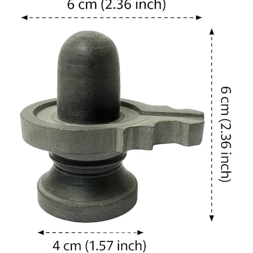 athizay Stone Shivling Statue Made up of Gorara Stone Handcrafted Shiva Lingam Available in Black and Grey in Different Sizes (6.5) - Image 3
