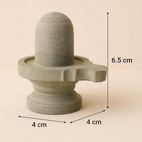 athizay Stone Shivling Statue Made up of Gorara Stone Handcrafted Shiva Lingam Available in Black and Grey in Different Sizes (6.5) - Image 2