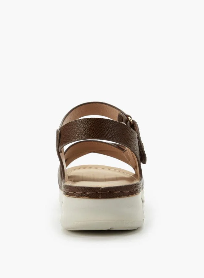 Flora Bella By Shoexpress BROWN Flora Bella Women Hook & Loop Cross Strap Sandals for Women | Best Price UAE