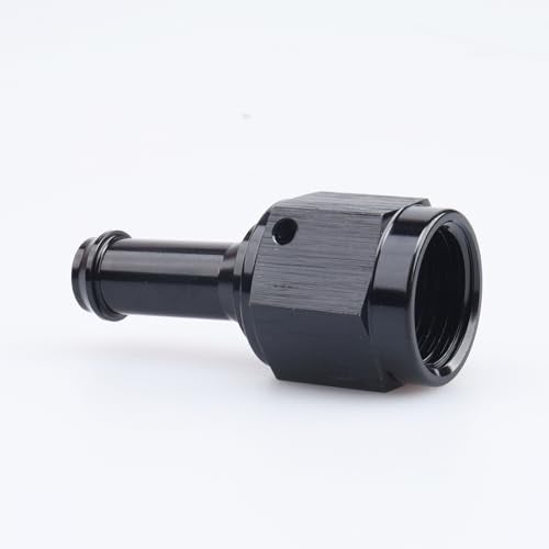 AC PERFORMANCE Black Aluminum Straight Female AN6 to 3/8" Swivel Hose Barb fitting, 6AN to 3/8 inch Barb - Image 3