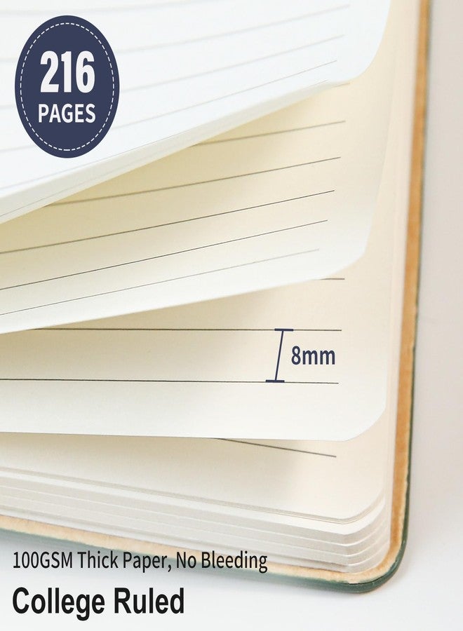 TSFPapier Lined Journal Notebook,80 Sheets / 160 Pages 100 GSM Thick Paper，A5 Hardcover Leather Journal Notebook for Women Men Work Office School Writing,5.79"x8.27"(Dark Blue) - Image 4