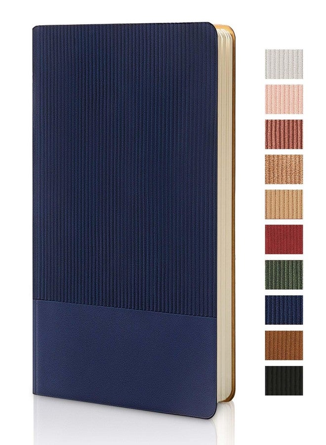 TSFPapier Lined Journal Notebook,80 Sheets / 160 Pages 100 GSM Thick Paper，A5 Hardcover Leather Journal Notebook for Women Men Work Office School Writing,5.79"x8.27"(Dark Blue) - Image 1