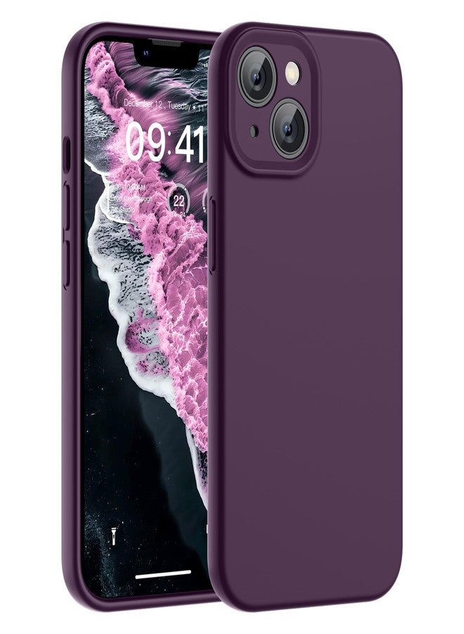 استلق جراب SUPFINE مصمم خصيصًا لهاتف iPhone 14، مصنوع من السيليكون السائل الفاخر مع بطانة ناعمة من الألياف الدقيقة المقاومة للخدش، يوفر حماية محسّنة للكاميرا، جراب نحيف مقاوم للصدمات مناسب للرجال والنساء والفتيات، لون بنفسجي داكن - Image 1