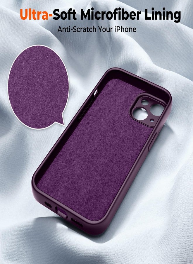 استلق جراب SUPFINE مصمم خصيصًا لهاتف iPhone 14، مصنوع من السيليكون السائل الفاخر مع بطانة ناعمة من الألياف الدقيقة المقاومة للخدش، يوفر حماية محسّنة للكاميرا، جراب نحيف مقاوم للصدمات مناسب للرجال والنساء والفتيات، لون بنفسجي داكن - Image 5