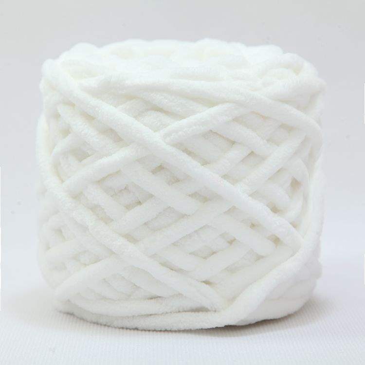 Ice thread soft coarse wool handmade diy knitting scarf wool ball hook crochet slippers thread self-woven wool ball 43 Pure White 43 Pure White