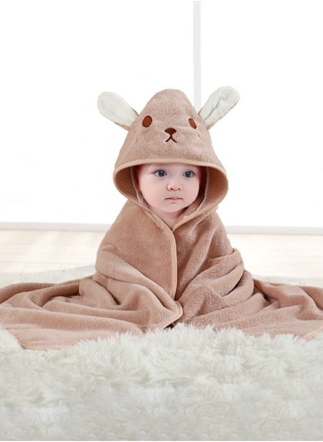 DUNISO Baby Bath Towels Newborn Hooded Baby Towel Ultra Absorbent and Soft Cotton Hooded Washcloth for Baby Toddler Infant Unisex Hooded Baby Bath Towel  - Image 1