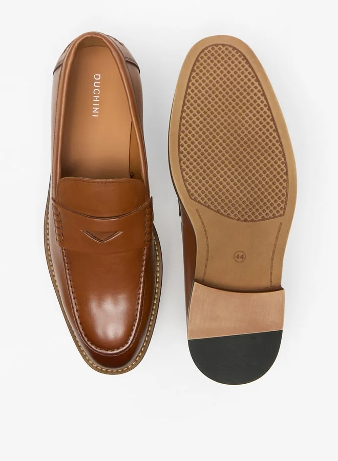 دوتشيني Men's Solid Slip-On Loafers