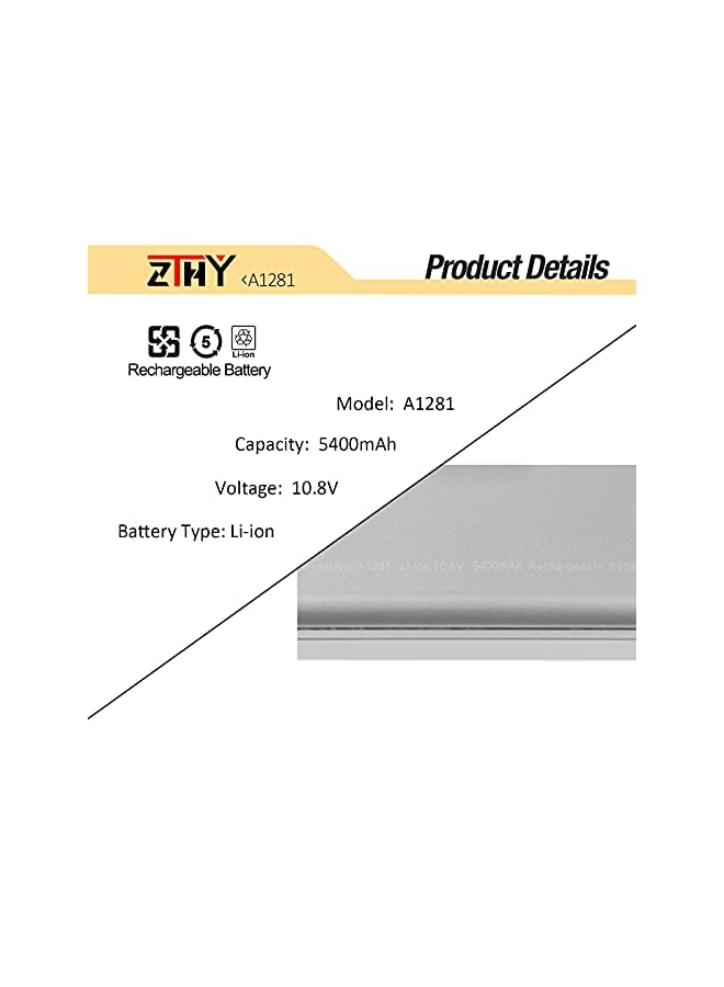 ZTHY A1281 Laptop Battery Replacement For Macbook Pro 15" Aluminum Unibody Series(2008 Version) A1286 Mb470*/A Mb470Ch/A Mb772 Mb772*/A Mb772J/A Mb772*/A Mb772J/A Mb772Ll/A - Image 2