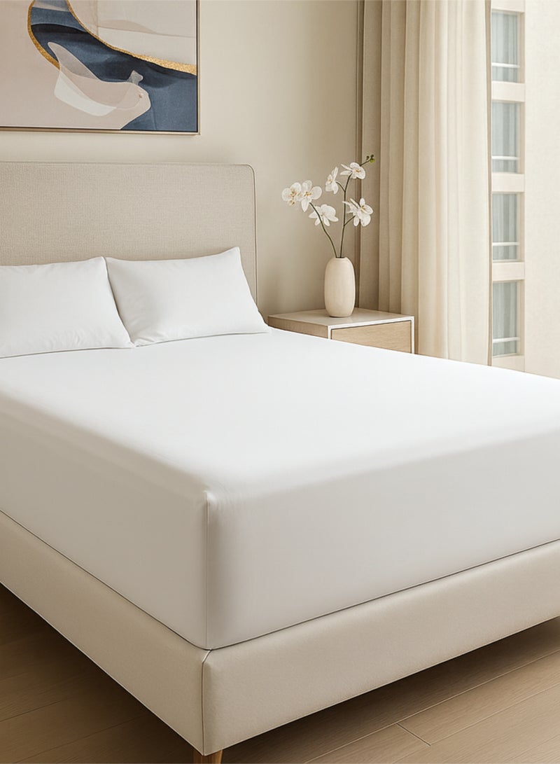 Cloud Scape Linen 600 Thread Count Egyptian Cotton Sheet Set( King, White) - Image 1