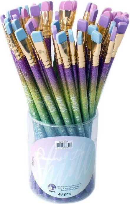 Dolphin Shine SHN-097 Pencil with Eraser Head, Box of 48