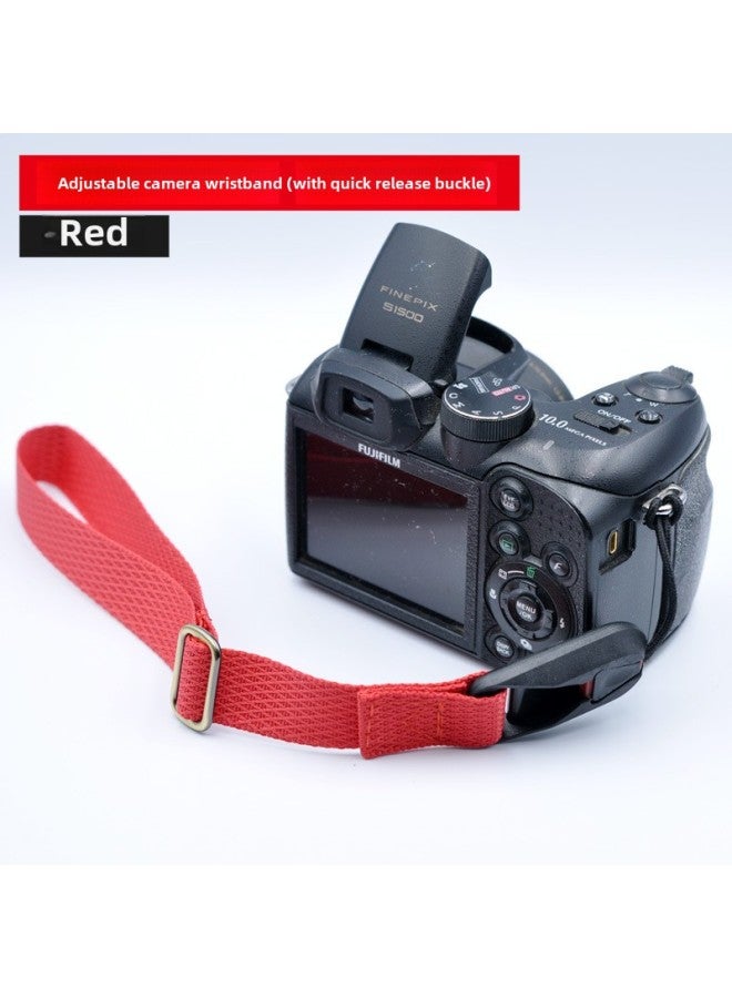 Cuff Micro SLR Camera Wrist Strap Strap For Canon Sony Nikon Quick Buckle Quick Release Camera Hand Rope Strap-Color:Quick Release Buckle Strap-red  - Image 1