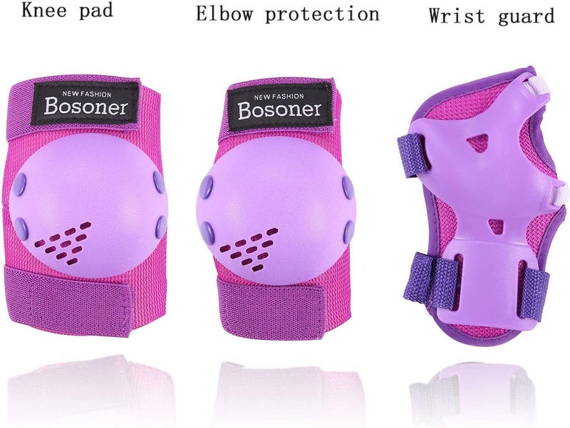 BOSONER Kids/Youth Protective Gear Set - Knee Pads, Elbow Pads, and Wrist Guards for Ages 3-15 - Image 2