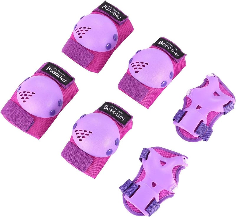 BOSONER Kids/Youth Protective Gear Set - Knee Pads, Elbow Pads, and Wrist Guards for Ages 3-15 - Image 1