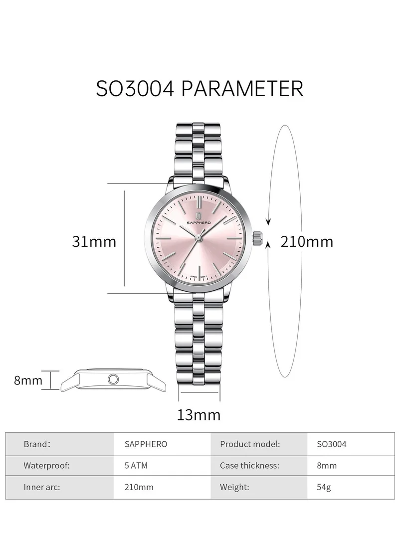 Sapphero  SAPPHERO Watches for Women Luxury Stainless Steel Ladies Watches Women's Bracelet Watch Small Analog 5ATM Waterproof Wrist Watch Elegant Gifts for Women for Women | Best Price UAE