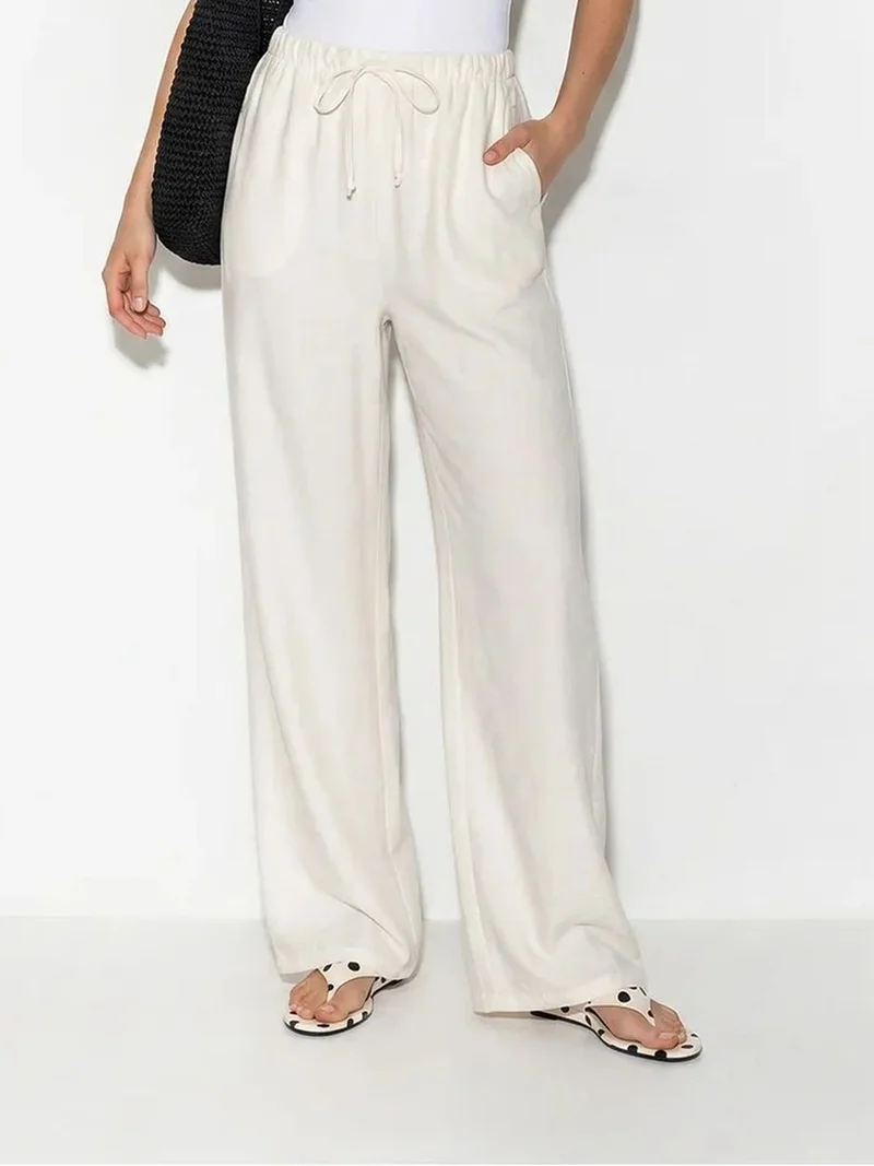 Bianco Lucci LUCCI Women’s Wide-Leg Crepe Trousers
