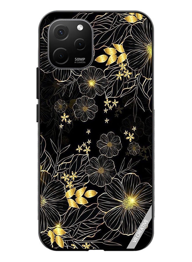 VR CREATIVE Protective Case Cover For Huawei Nova Y61 Goldan Flower Design Multicolour - Image 1