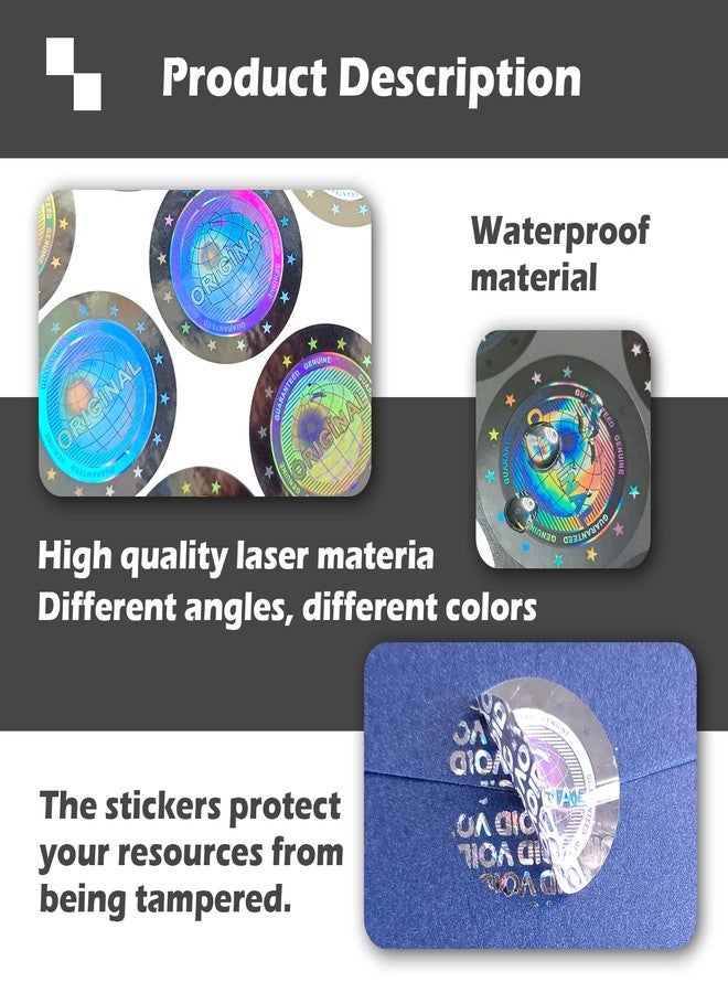 ILMBVM 180pcs Genuine Guaranteed and Original Hologram Sticker Tamper Proof Seal Warranty Void Labels(2.5cm) (Silver) - Image 3