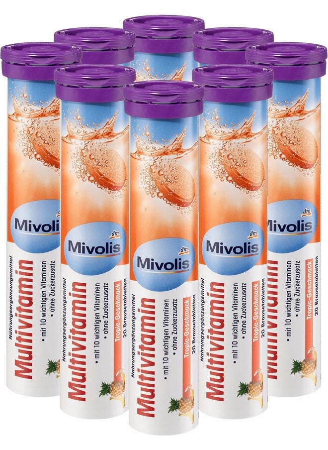 Mivolis - Multivitamin Effervescent Tablets Dietary Supplements 8 Tubes X 20 Pcs ; Germany - Image 1