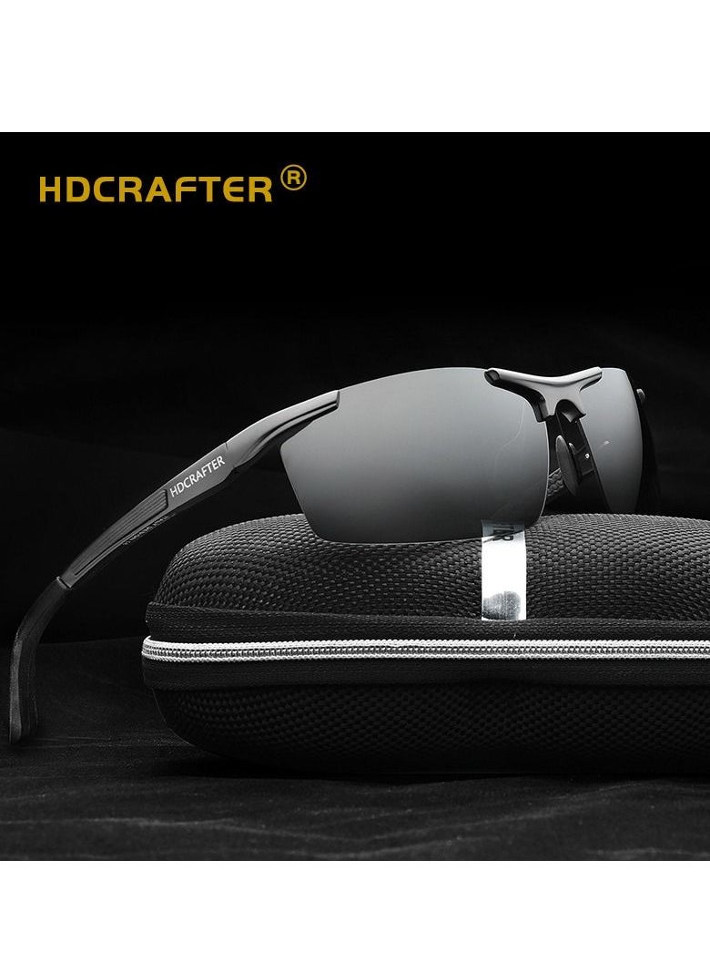 HDCRAFTER - Men's Half Frame Night Vision Surround Driving Sunglasses - Image 1